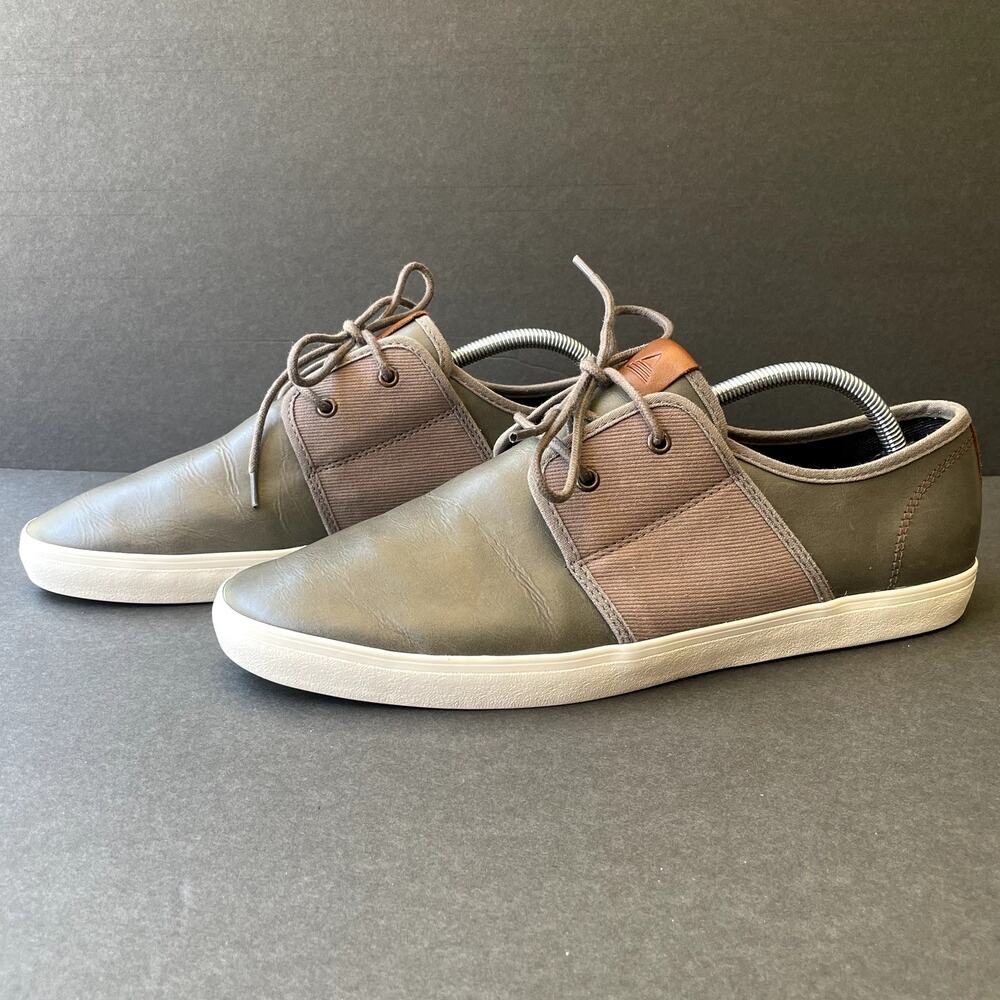 Aldo Grey Leather & Canvas Lace Up Sneakers 11